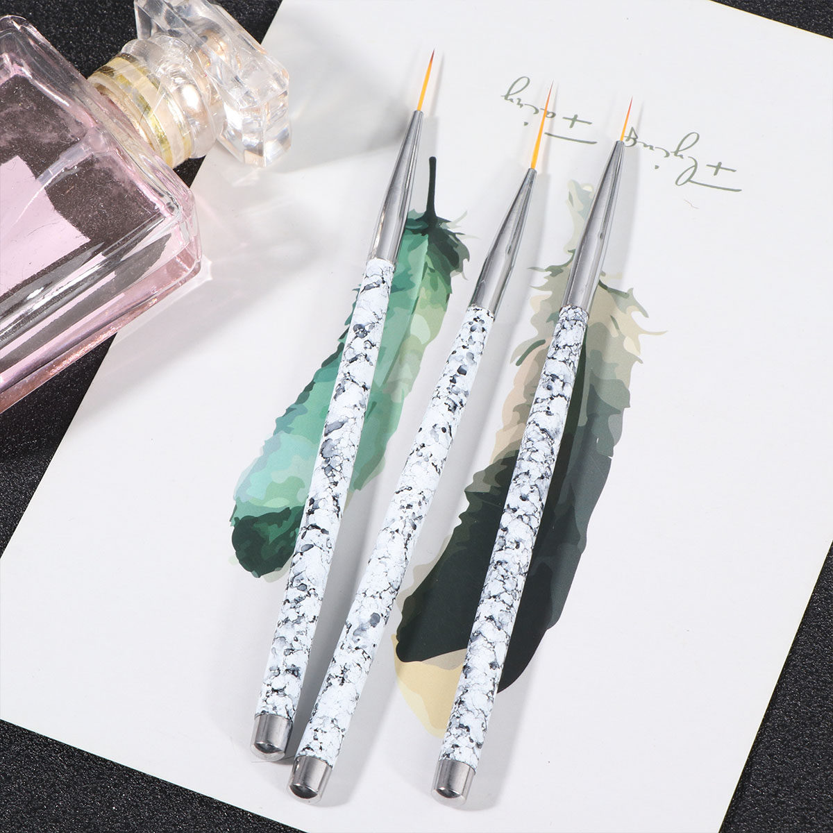 3Pcs Nail Art Brush Set Fine L - Brush Bristle Set 评论和价格