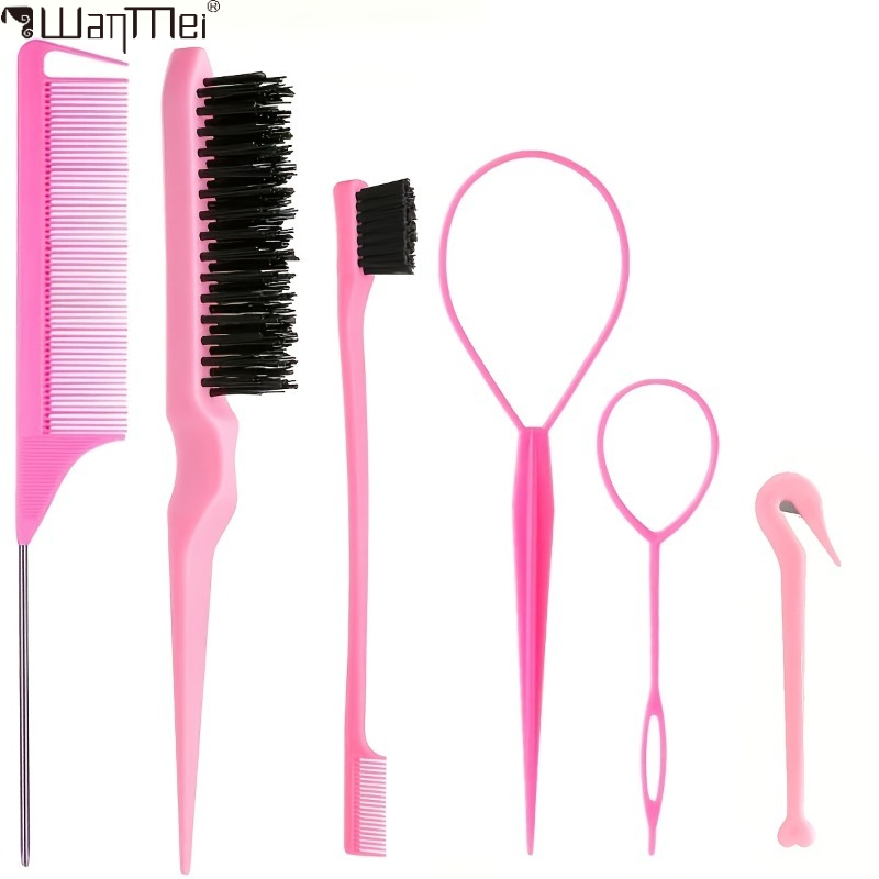 6Pcs Professional Hair Styling - Brush Bristle Set 评论和价格